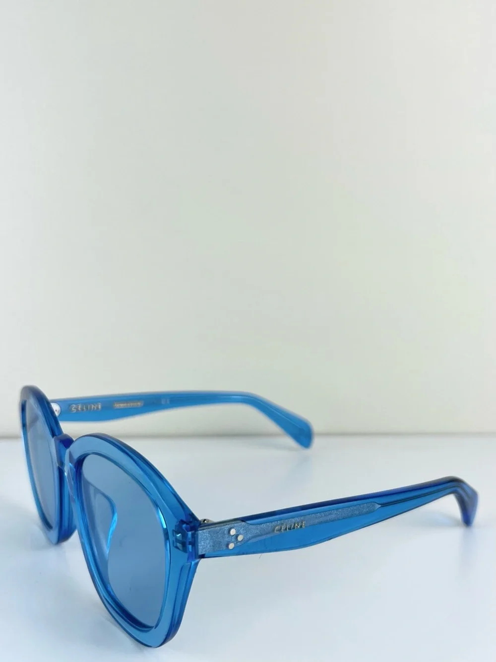 NEW CELINE BLUE ROUND SUNGLASSES - Picture 2 of 13